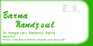 barna mandzsul business card